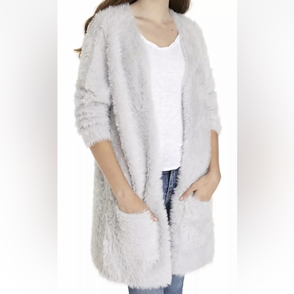 Free People Jackets & Blazers - Free People Gray Soft Furry Jacket Size Small